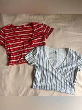 Crossover Wrap Crop Top – Size Medium